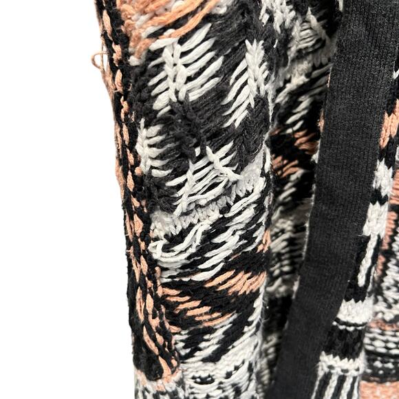 FREE PEOPLE Knit Long Cardigan Duster Sweater Peach Cream Multi Sz XS-M Boho - Picture 9 of 13